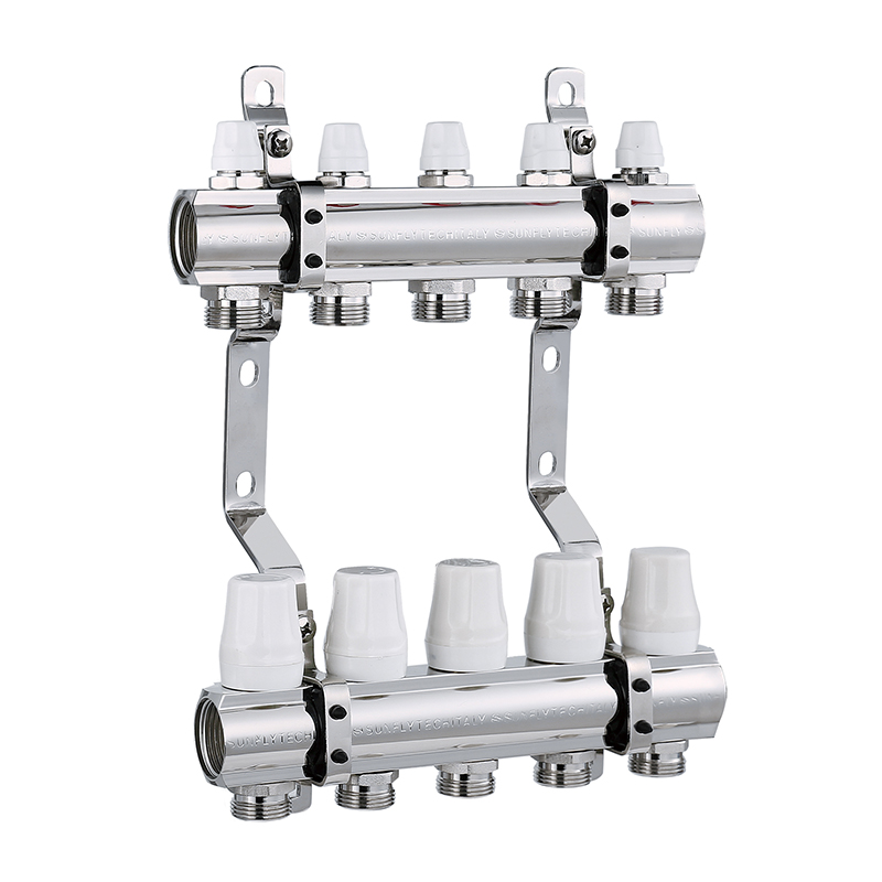 Brass Manifold With Flow Meter Drain Valve le Ball Valve