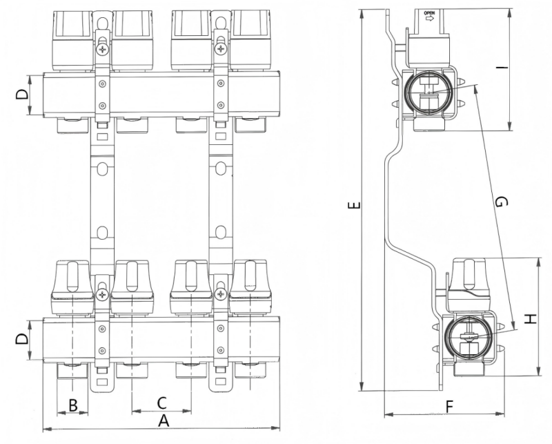 Lightweight Integrated Brass Manifold 2-12 Ways – XF20099 Distributor (2)